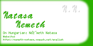 natasa nemeth business card